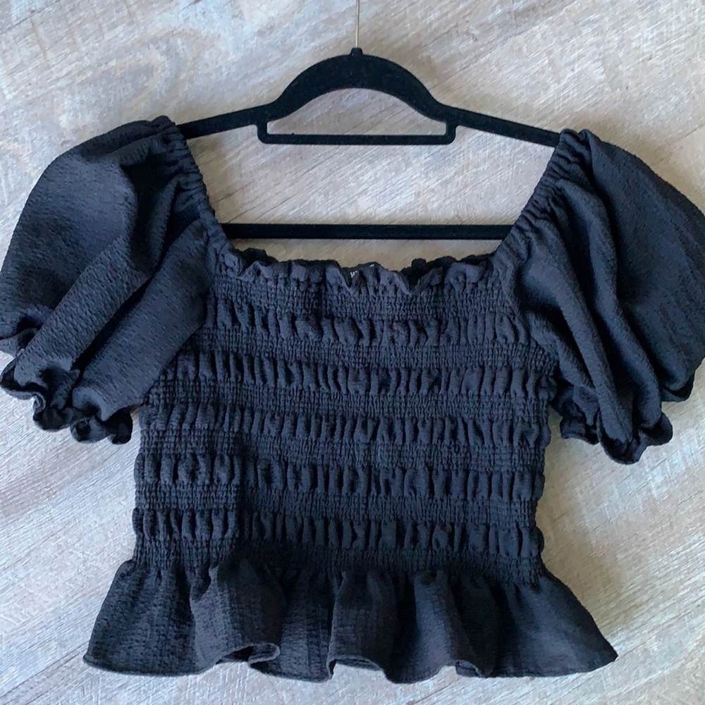 Black women’s ruffle top